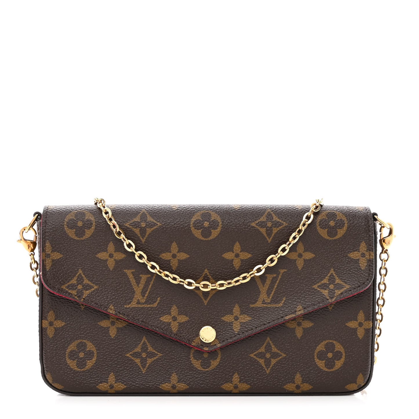 Monogram Pochette Felicie Chain Wallet Fuchsia