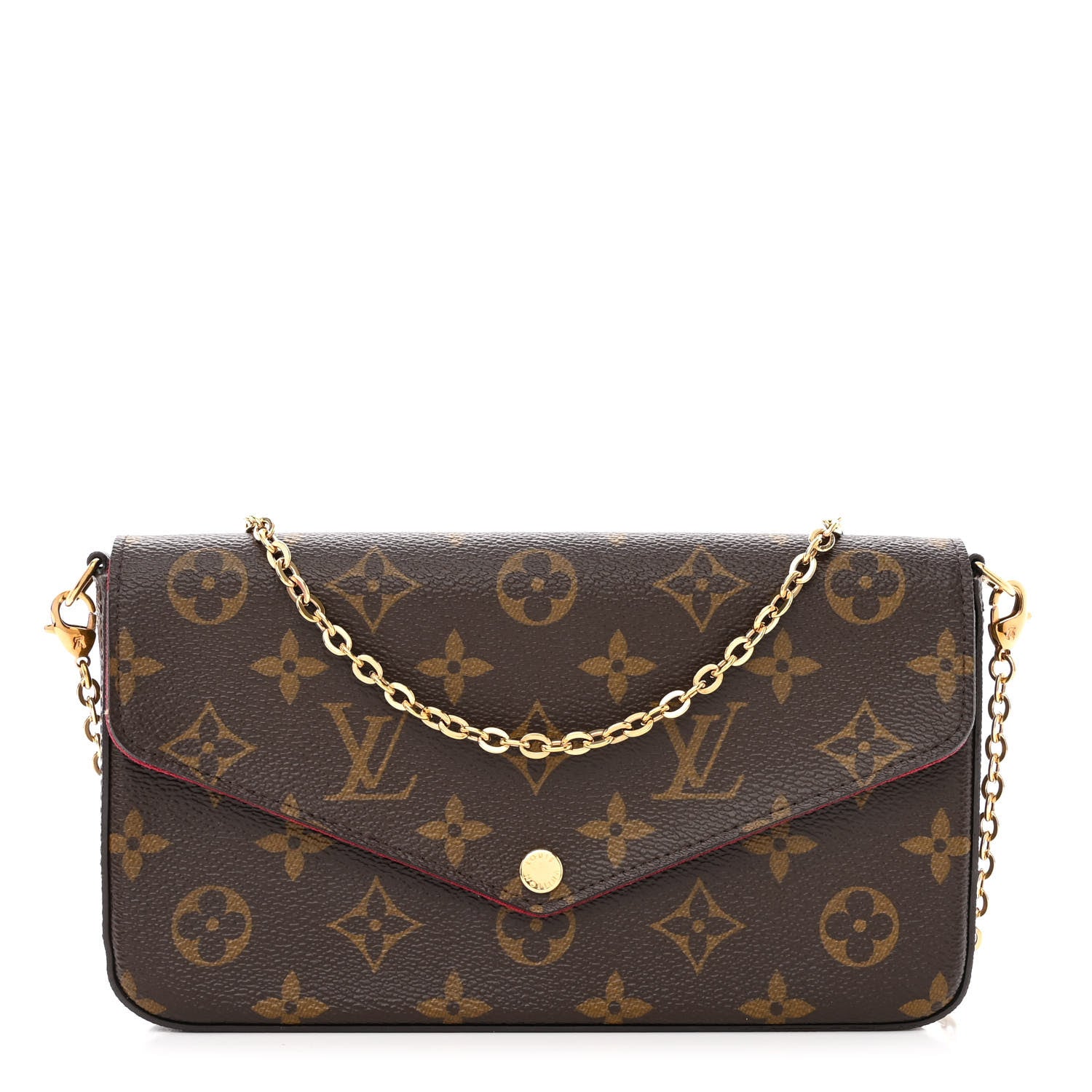 Louis Vuitton Monogram Pochette Felicie Chain Wallet Fuchsia 3 of 13