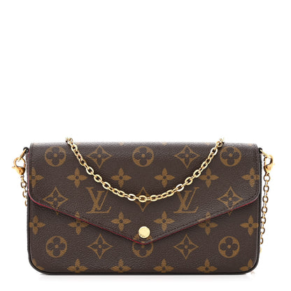 Louis Vuitton Monogram Pochette Felicie Chain Wallet Fuchsia 3 of 13
