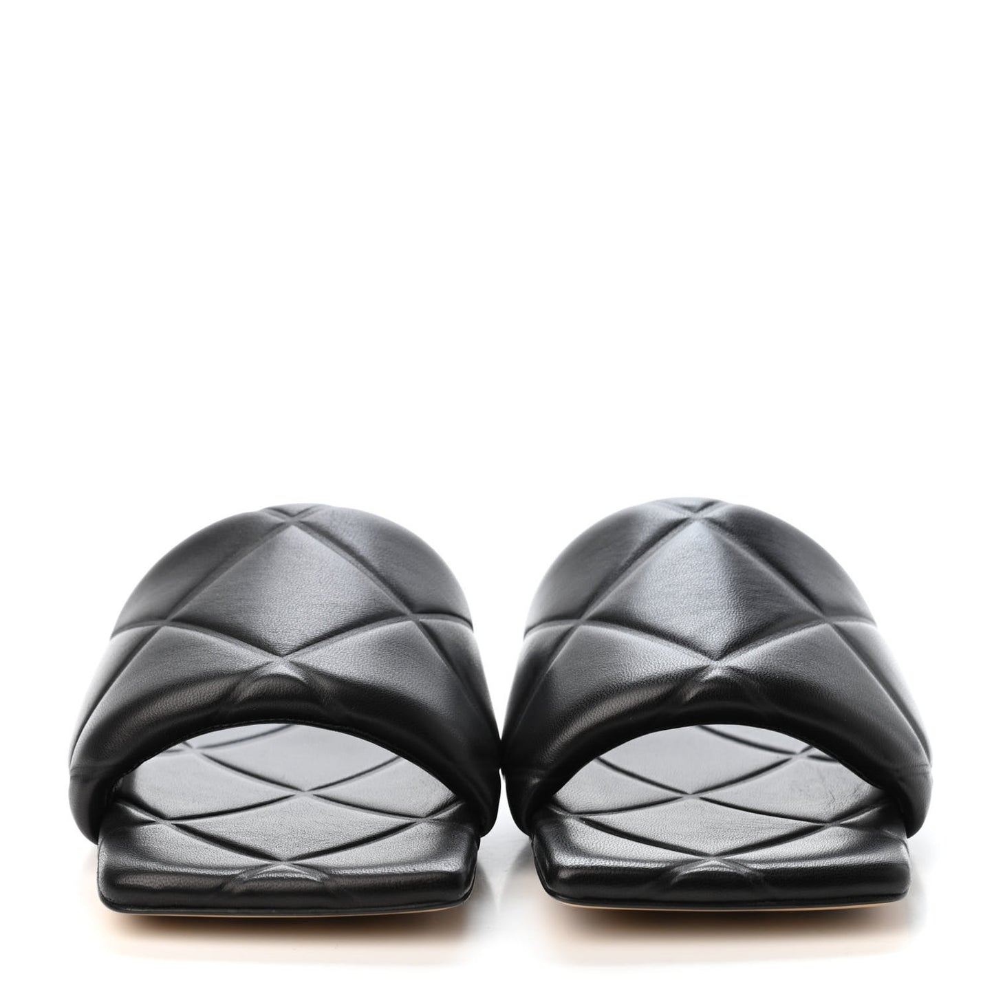 Nappa Quilted Rubber Lido Flat Sandals 39 Black