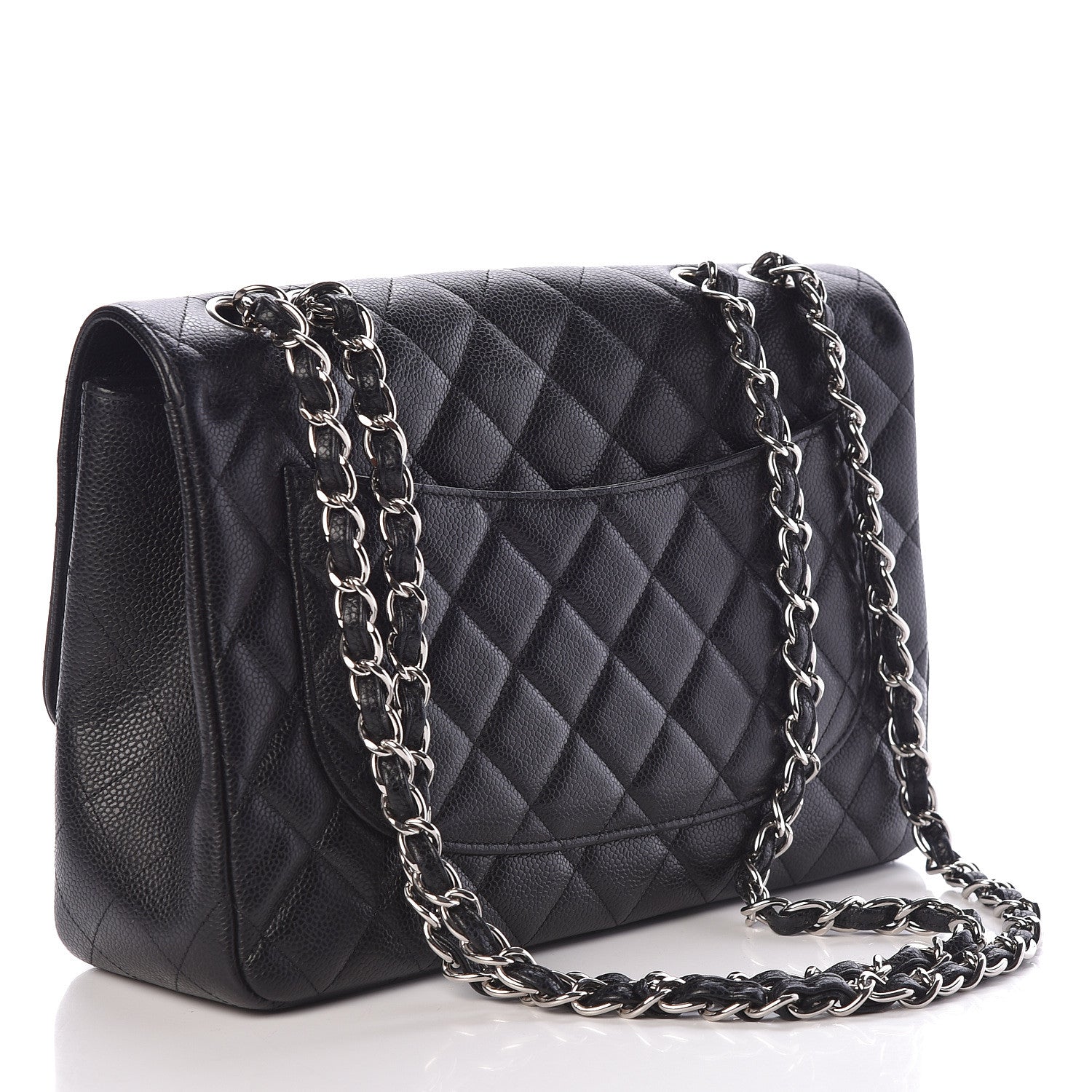Chanel Caviar Quilted Jumbo Single Flap Black 3 of 10