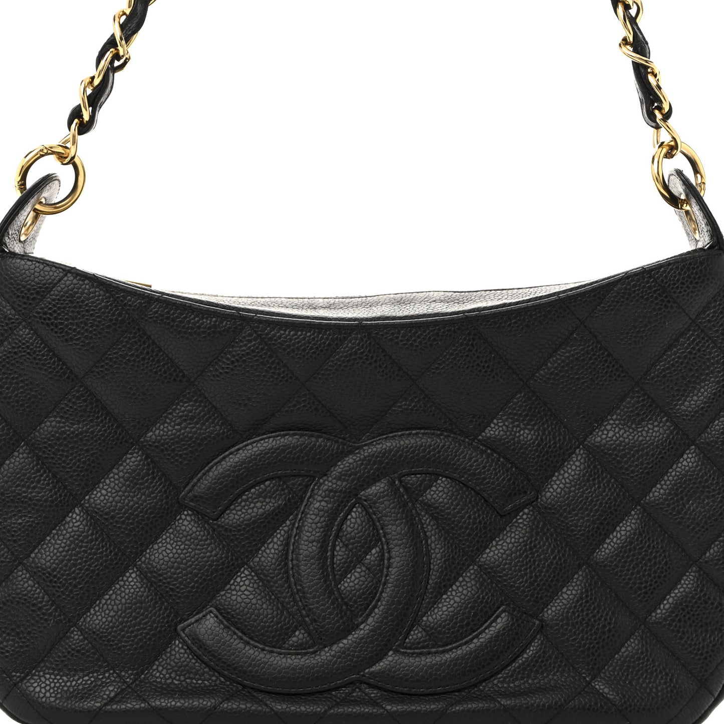 Caviar Quilted Timeless CC Shoulder Bag Black