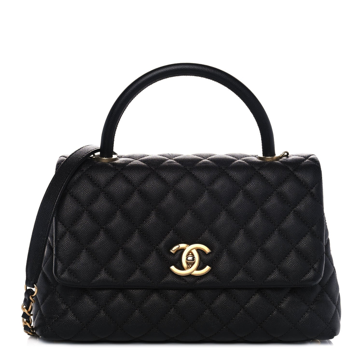 Chanel Caviar Quilted Small Coco Handle Flap Black 1 of 10