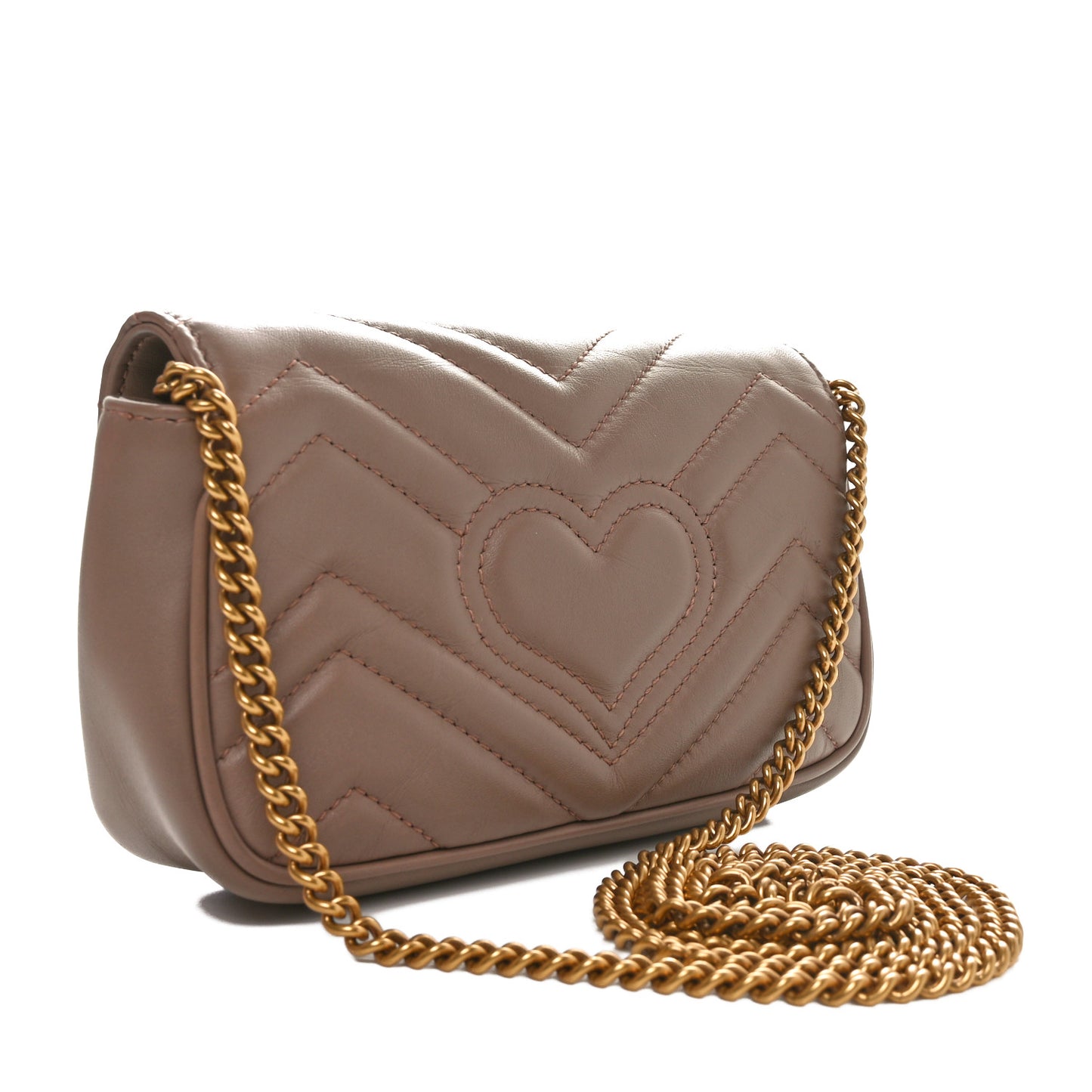 Calfskin Matelasse Super Mini GG Marmont Shoulder Bag Porcelain Rose