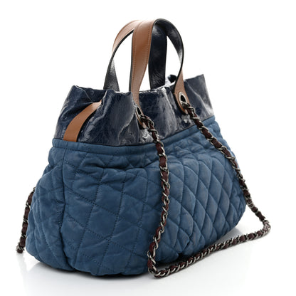 Chanel Iridescent Calfskin Small In the Mix Tote Navy 3 of 10