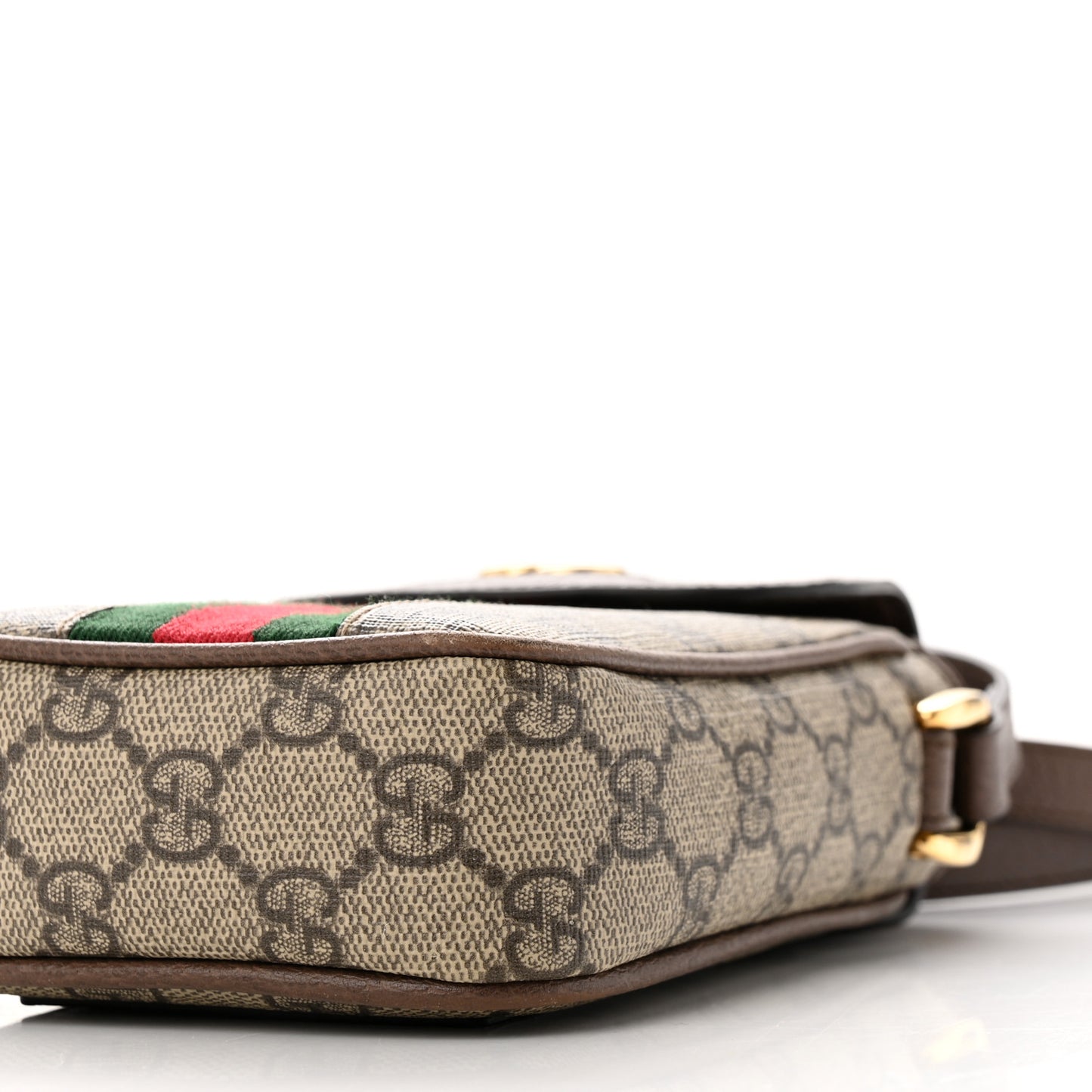 GG Supreme Monogram Web Ophidia Phone Crossbody Bag Beige New Acero
