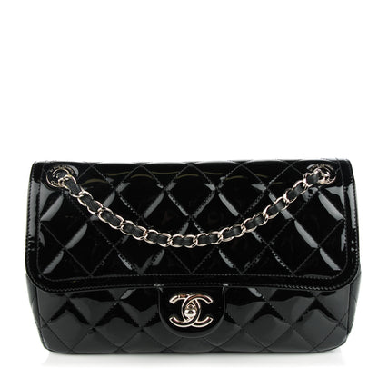 Chanel Patent Quilted Large Coco Shine Flap Black 1 of 8