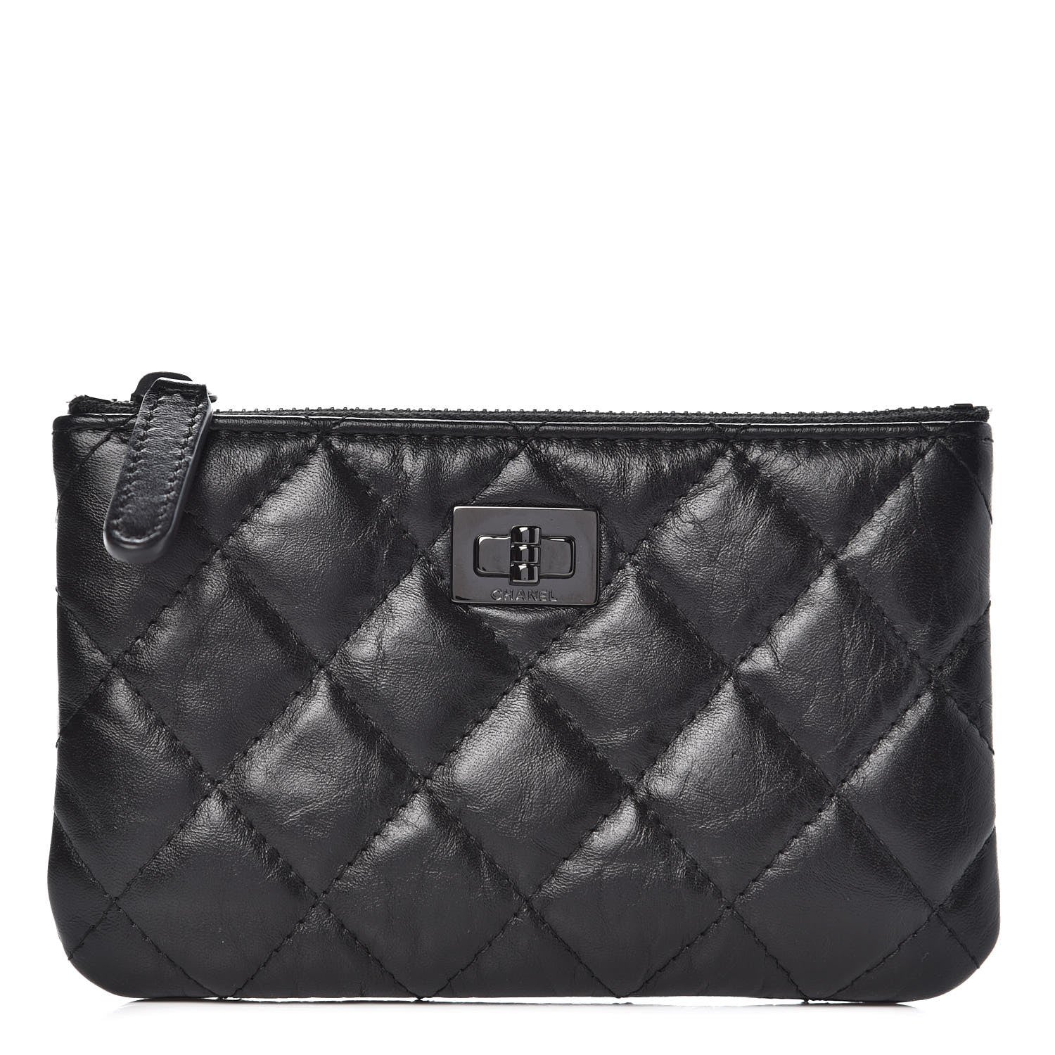 Chanel Aged Calfskin Quilted Small Reissue Cosmetic Case So Black 1 of 8