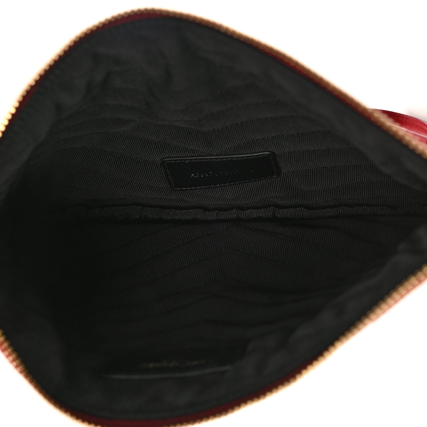 Calfskin Matelasse Chevron Monogram A5 Wristlet Red
