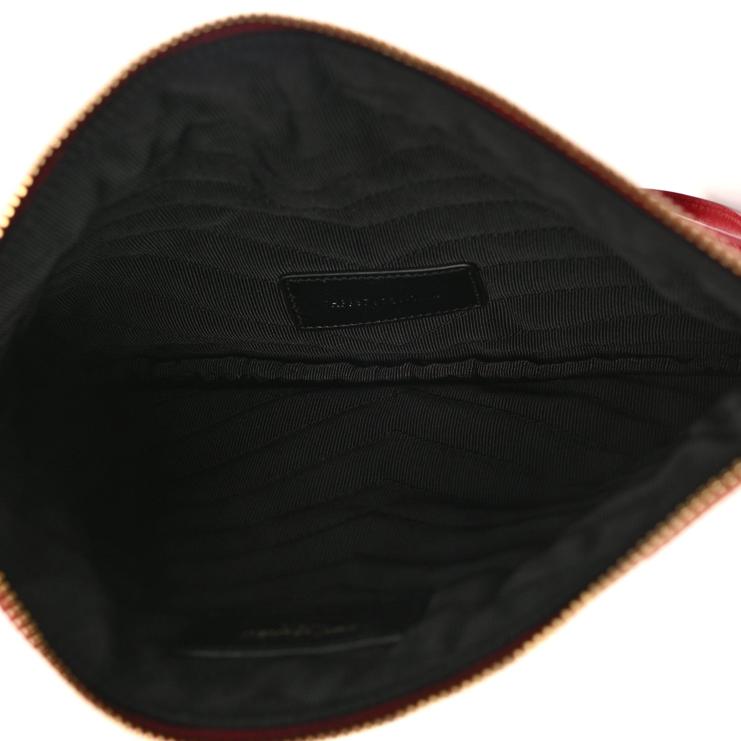 Saint Laurent Calfskin Matelasse Chevron Monogram A5 Wristlet Red 5 of 7
