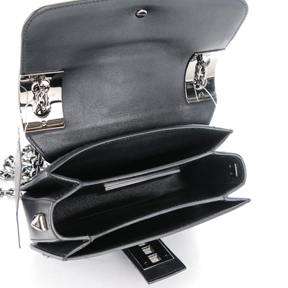 Valentino Garavani Snakeskin Embossed Vitello Calf Hair B-Rockstud Flap Black 5 of 8