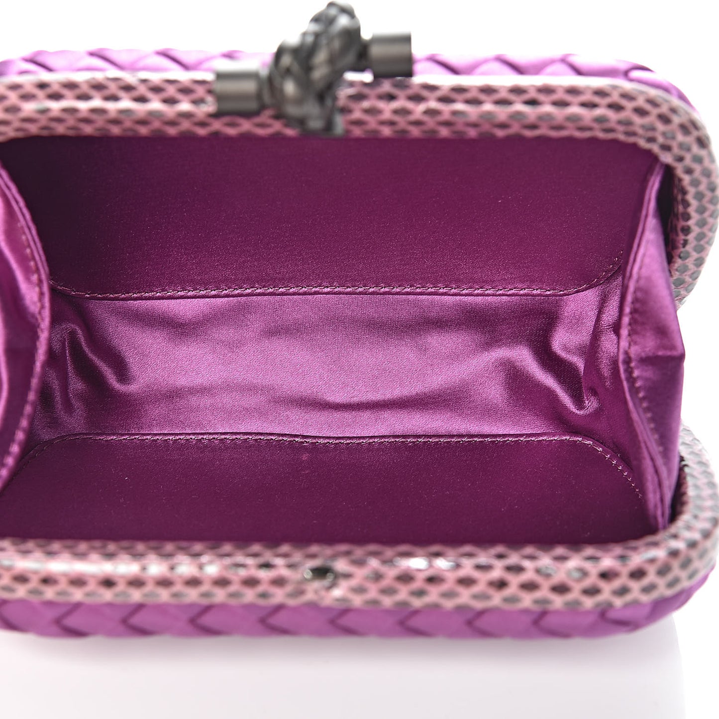 Satin Intreccio Impero Ayers Knot Clutch Orchid