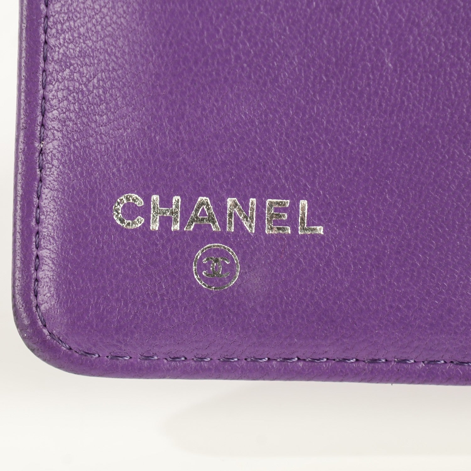Chanel Lambskin Quilted Boy Yen Wallet Purple 8 of 10