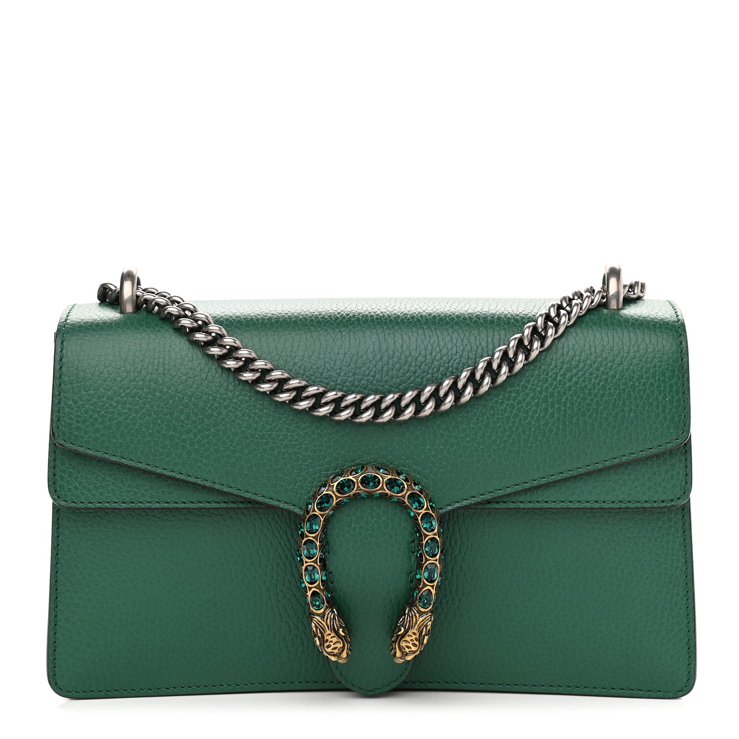 Gucci Pebbled Calfskin Small Dionysus Shoulder Bag Emerald 1 of 9