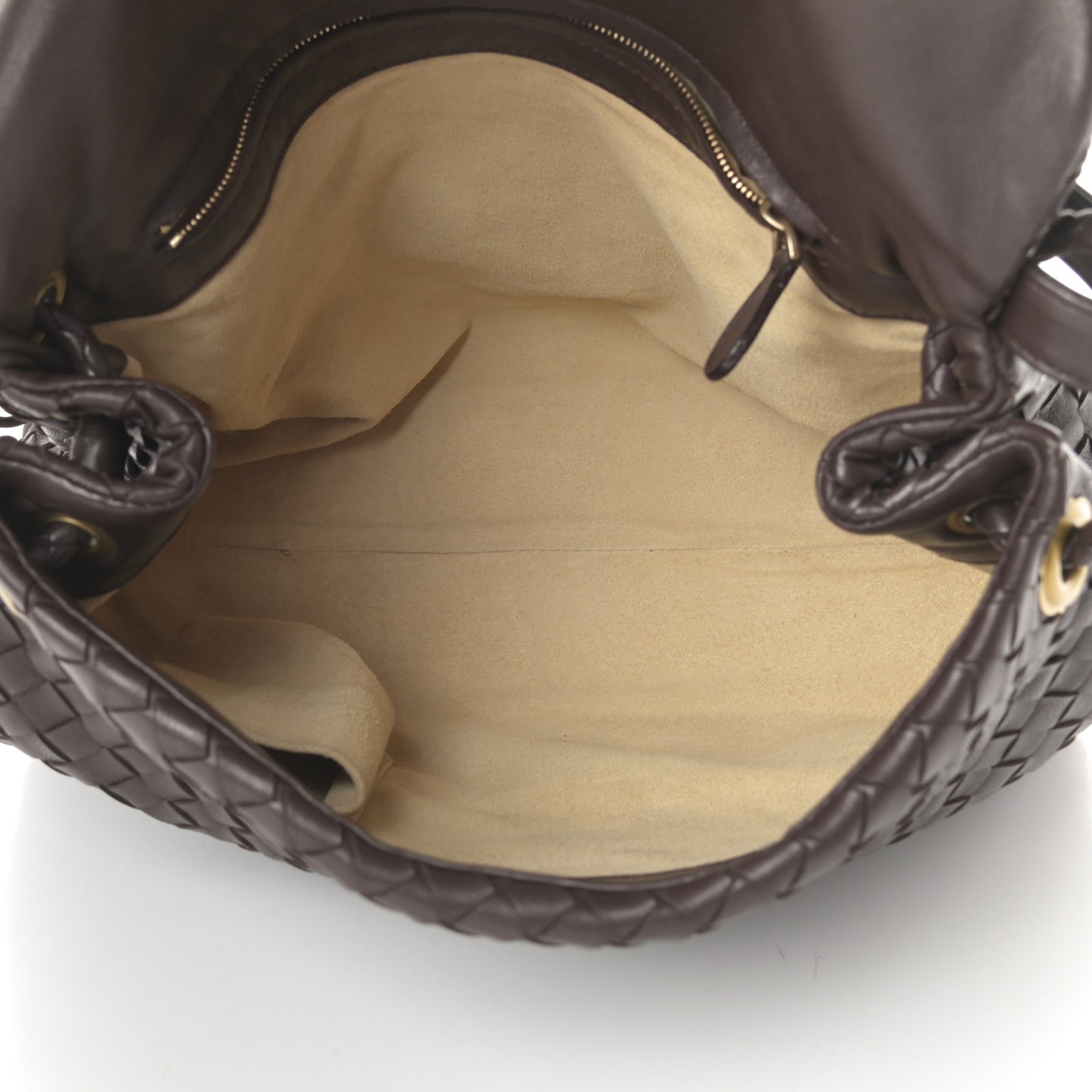 Nappa Intrecciato Flap Shoulder Bag Ebano