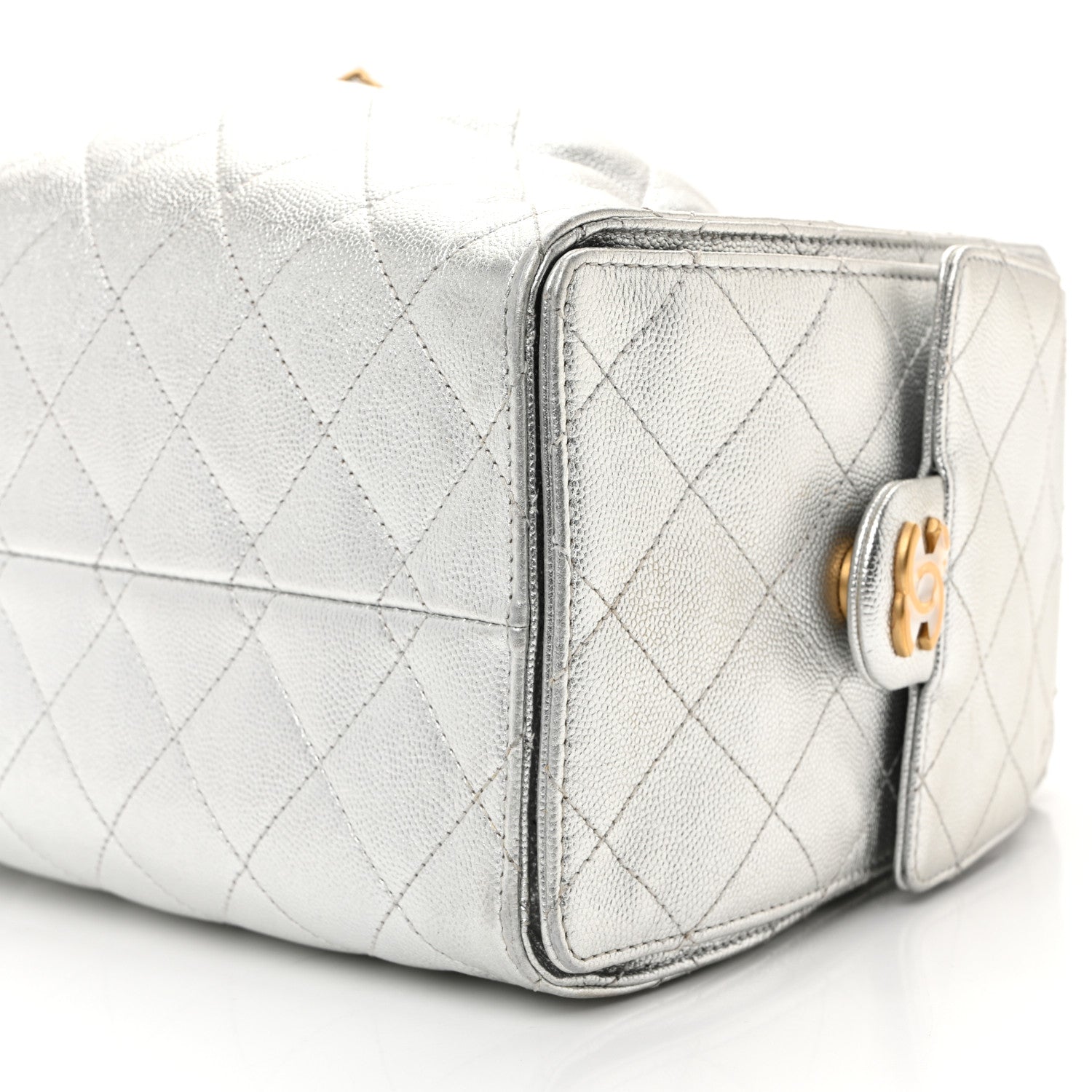 Chanel Metallic Caviar Quilted Small Chanel 25 Handbag Silver 10 of 14