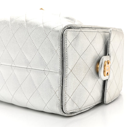 Chanel Metallic Caviar Quilted Small Chanel 25 Handbag Silver 10 of 14