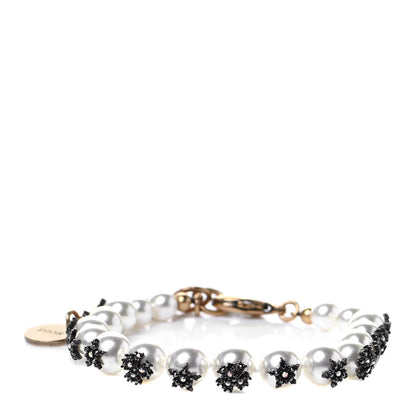 Christian Dior Pearl Crystal Star Mise En Dior Tribal Bracelet Gold 1 of 5