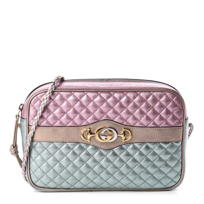 Gucci Laminated Nappa Trapuntata Small Zumi Shoulder Bag Rosa Lago Rame 1 of 11