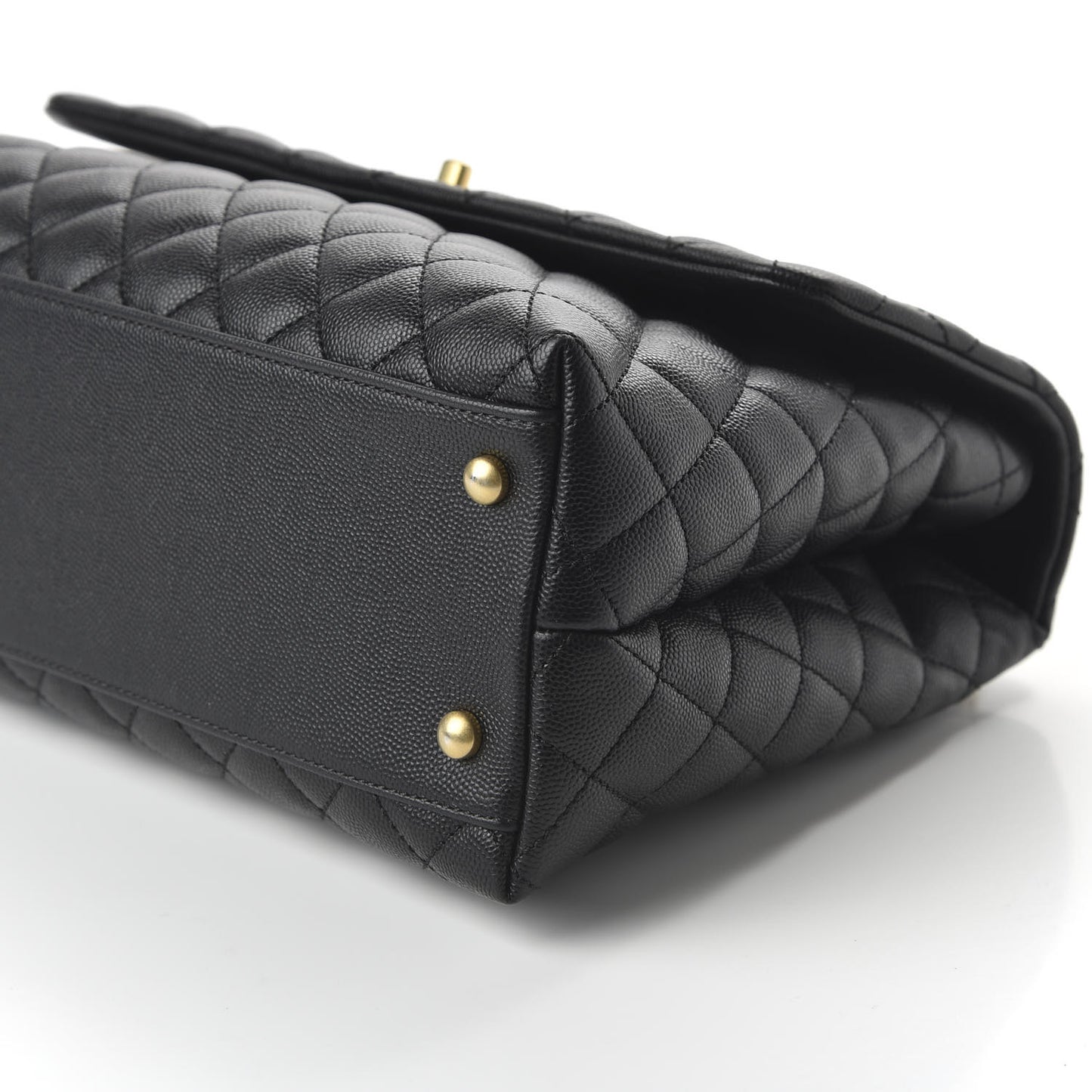 Caviar Quilted Medium Coco Handle Flap Black