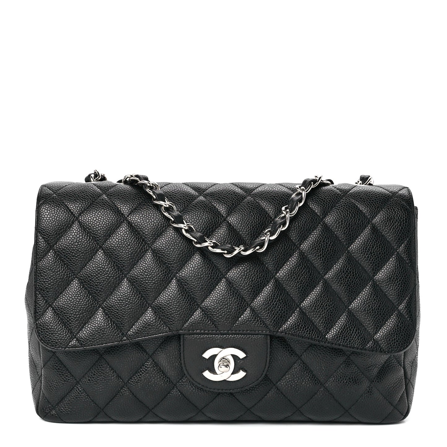 Caviar Quilted Jumbo Single Flap Black