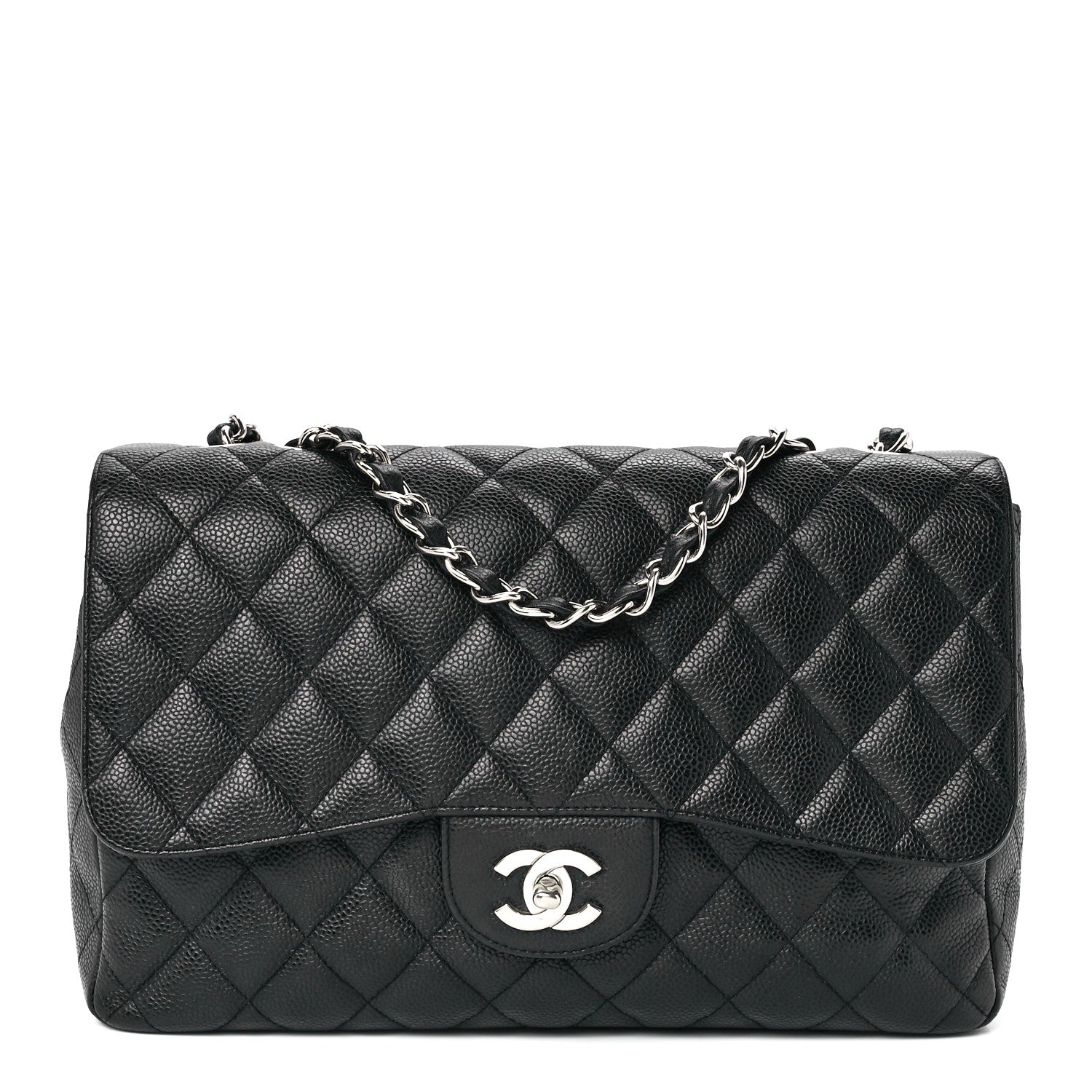 Chanel Caviar Quilted Jumbo Single Flap Black 1 of 12