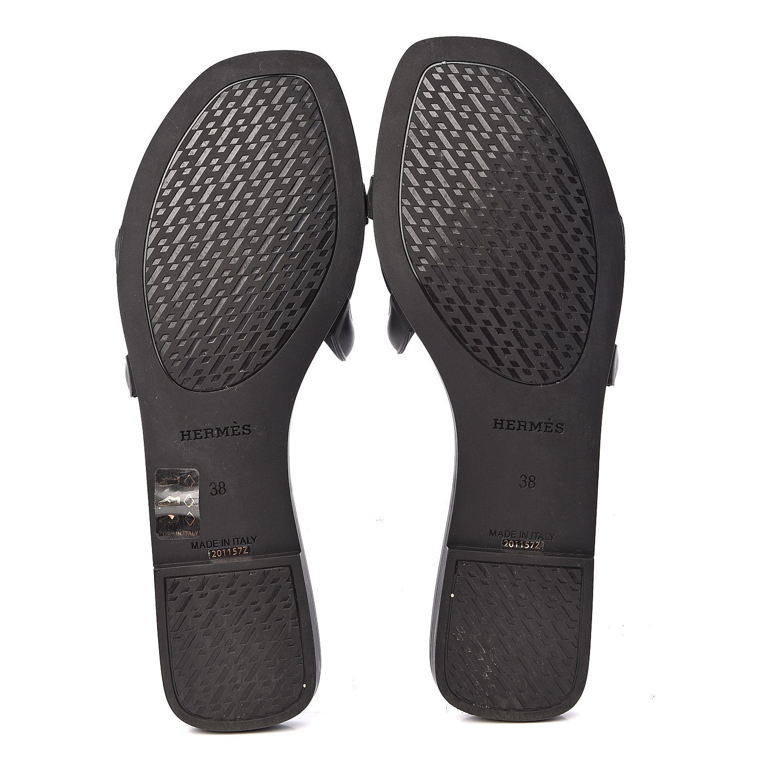 Hermes Rubber Aloha Sandals 38 Black 6 of 14
