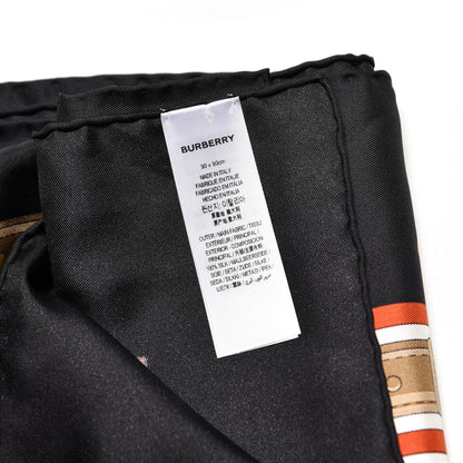 Burberry Silk Two Lovers Belt Print Scarf Black 3 of 5