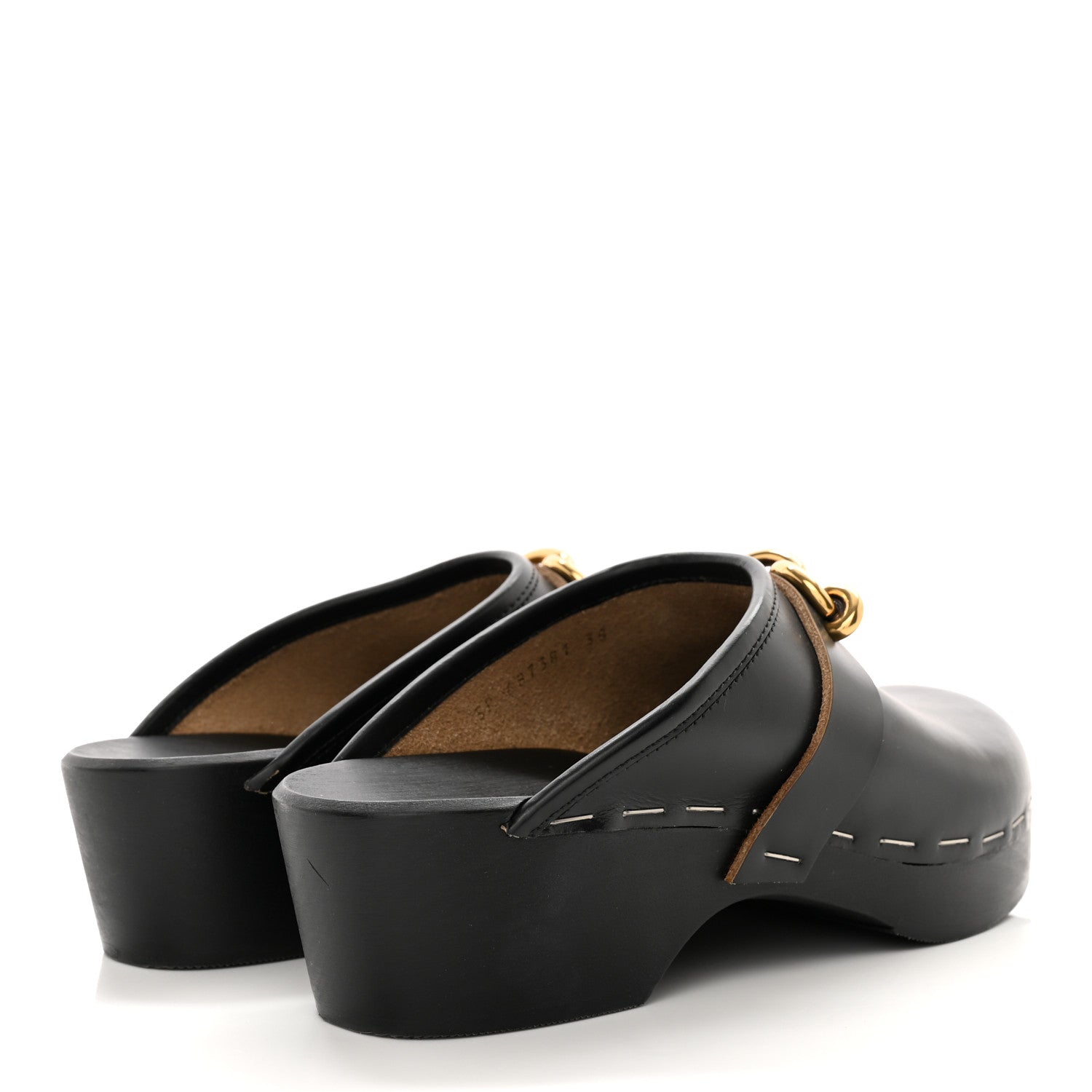 Saint Laurent Smooth Calfskin Le Maillon Clogs 38 Black 4 of 8