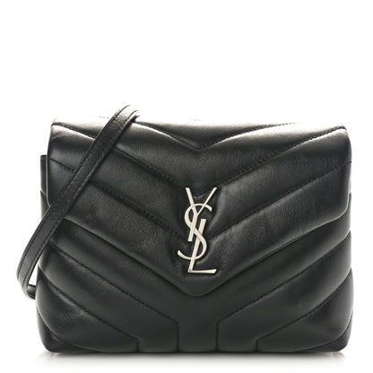 Saint Laurent Calfskin Y Quilted Monogram Toy Loulou Crossbody Bag Black 1 of 11