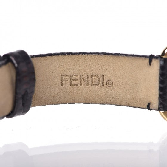 Fendi Stainless Steel Lizard 22mm Buckle Quartz Watch Black 7 of 11