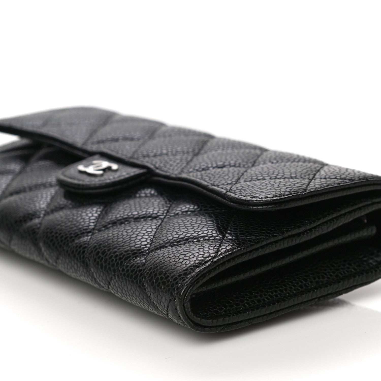 Chanel Caviar Quilted Large Gusset Flap Wallet Black 11 of 12