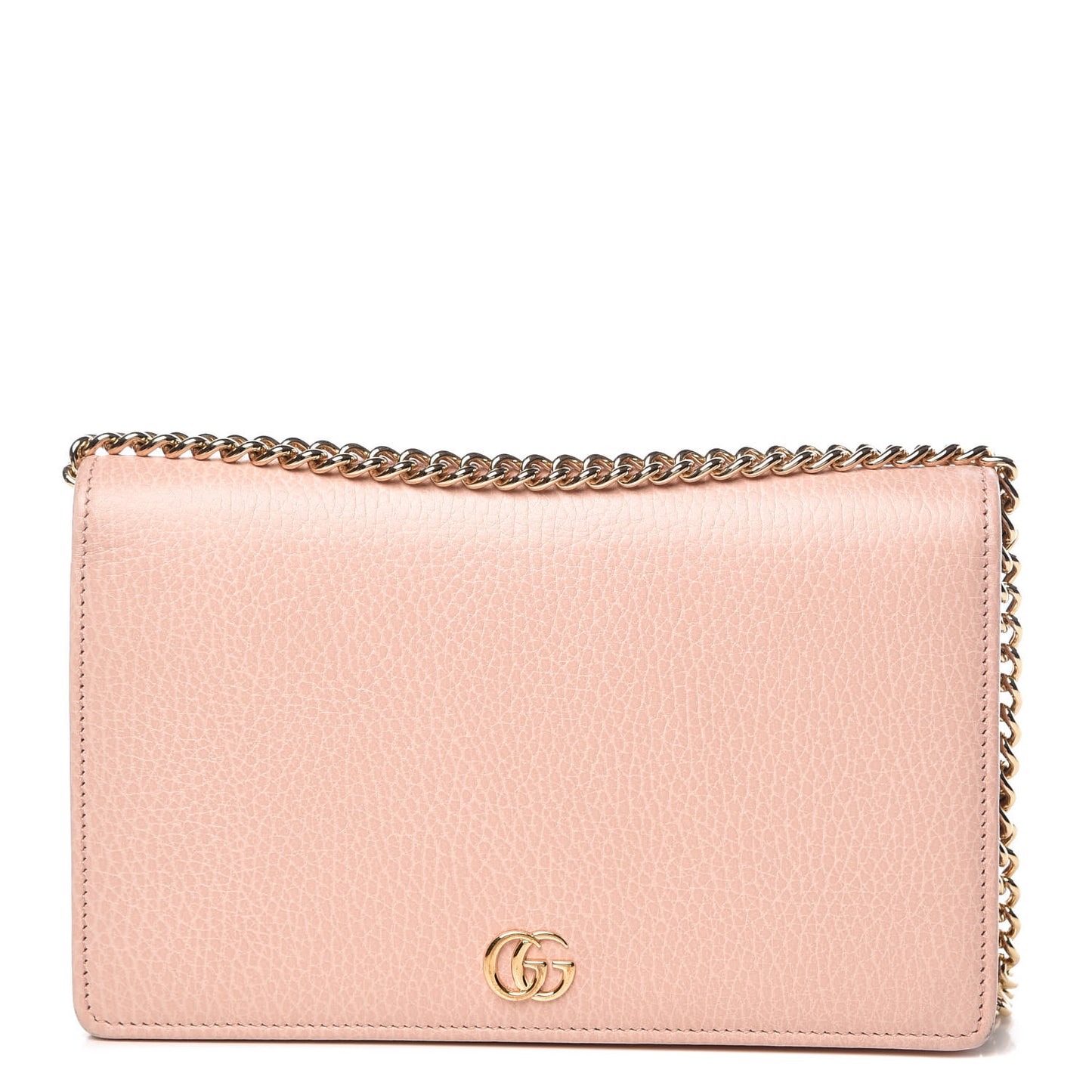 Dollar Calfskin Mini GG Marmont Chain Wallet Perfect Pink
