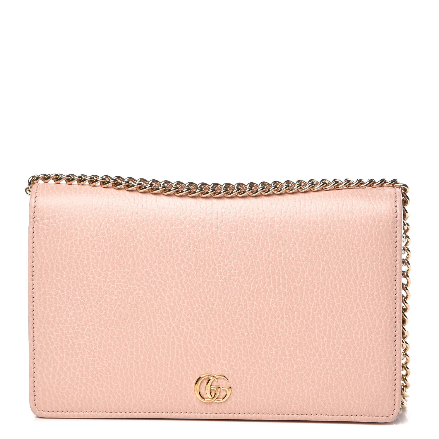 Gucci Dollar Calfskin Mini GG Marmont Chain Wallet Perfect Pink 1 of 15