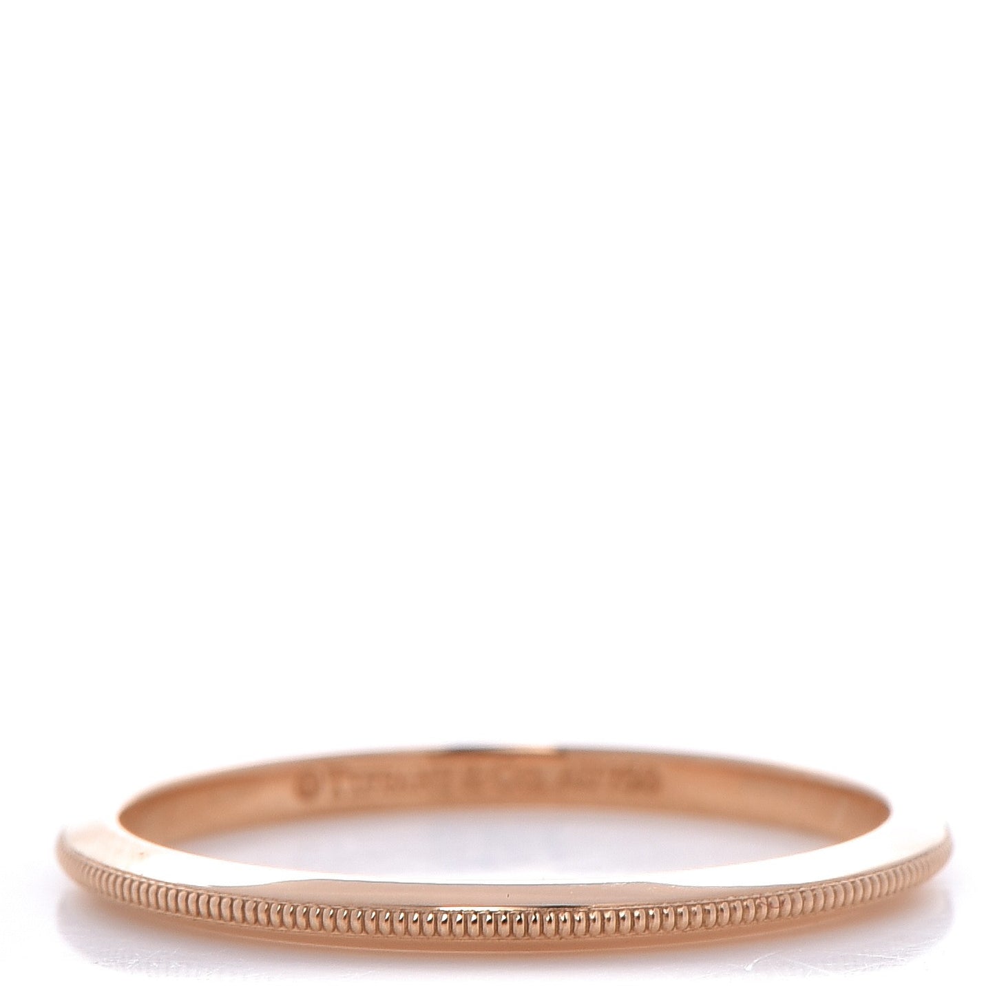 18K Rose Gold Milgrain Band Ring 56 7.5