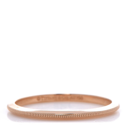Tiffany 18K Rose Gold Milgrain Band Ring 56 7.5 1 of 3