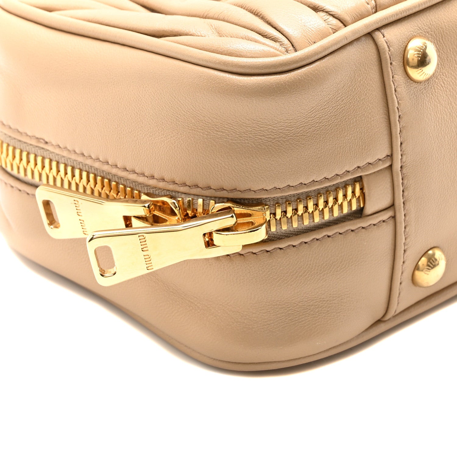 Miu Miu Nappa Matelasse Large Arcadie Top Handle Bag Sabbia 9 of 10