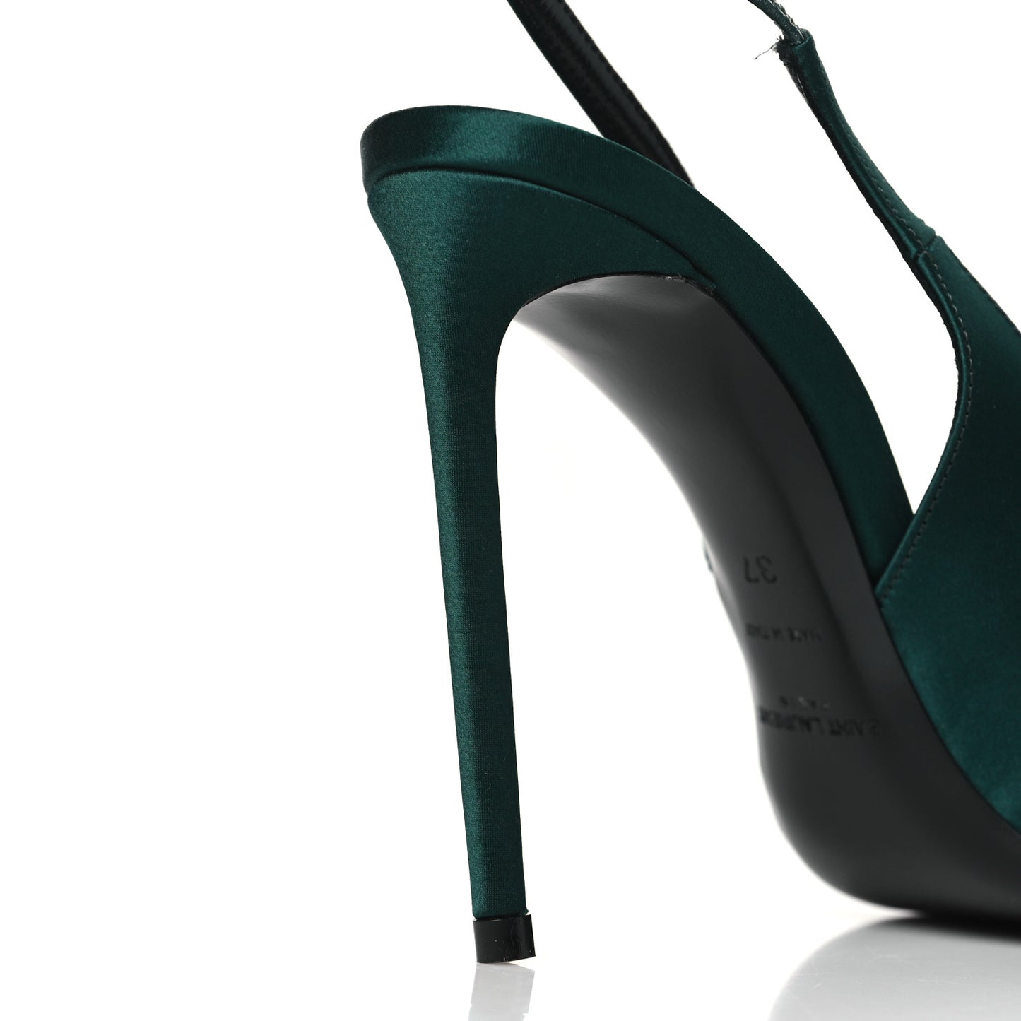 Crepe Satin Zoe 105 Slingback Pump 37 Dorian Green
