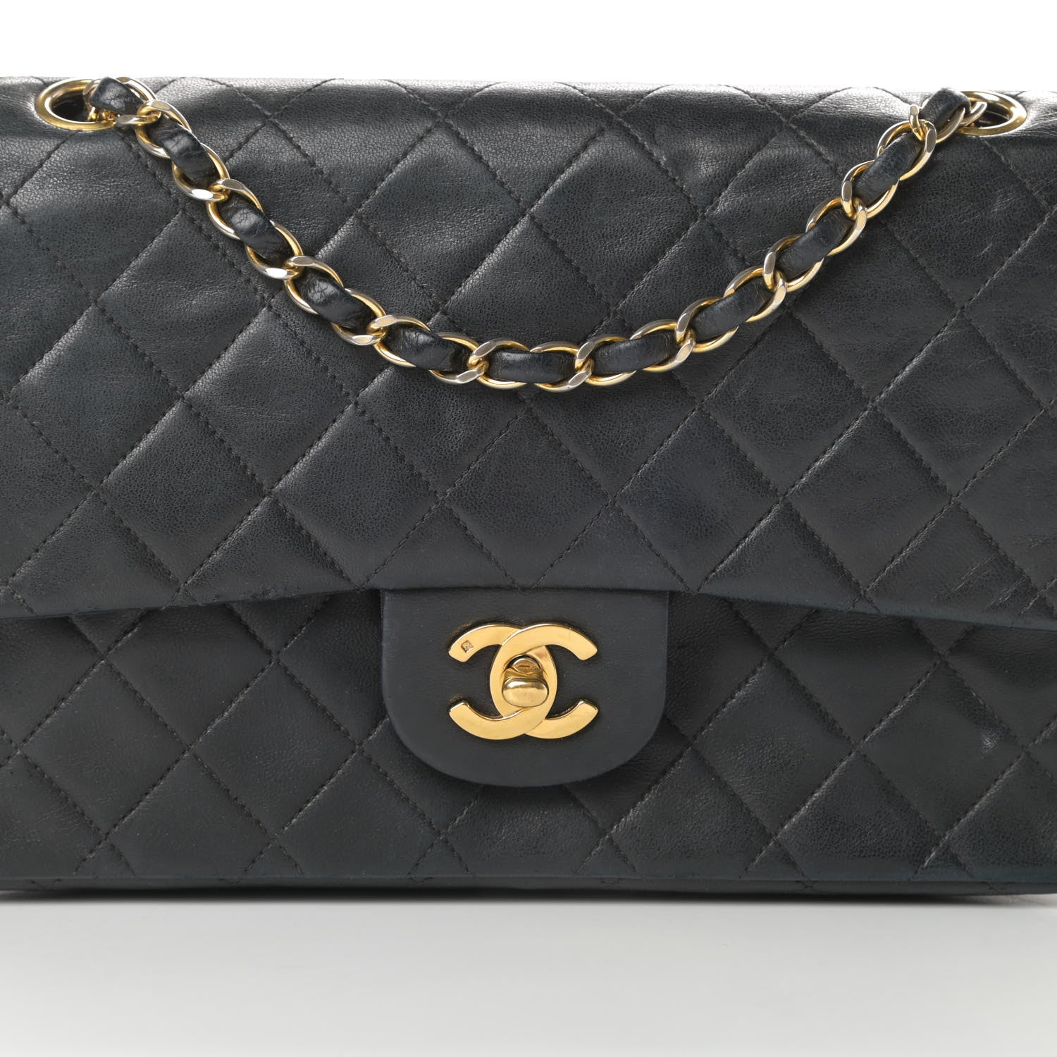 Chanel Lambskin Quilted Medium Double Flap Black 9 of 21