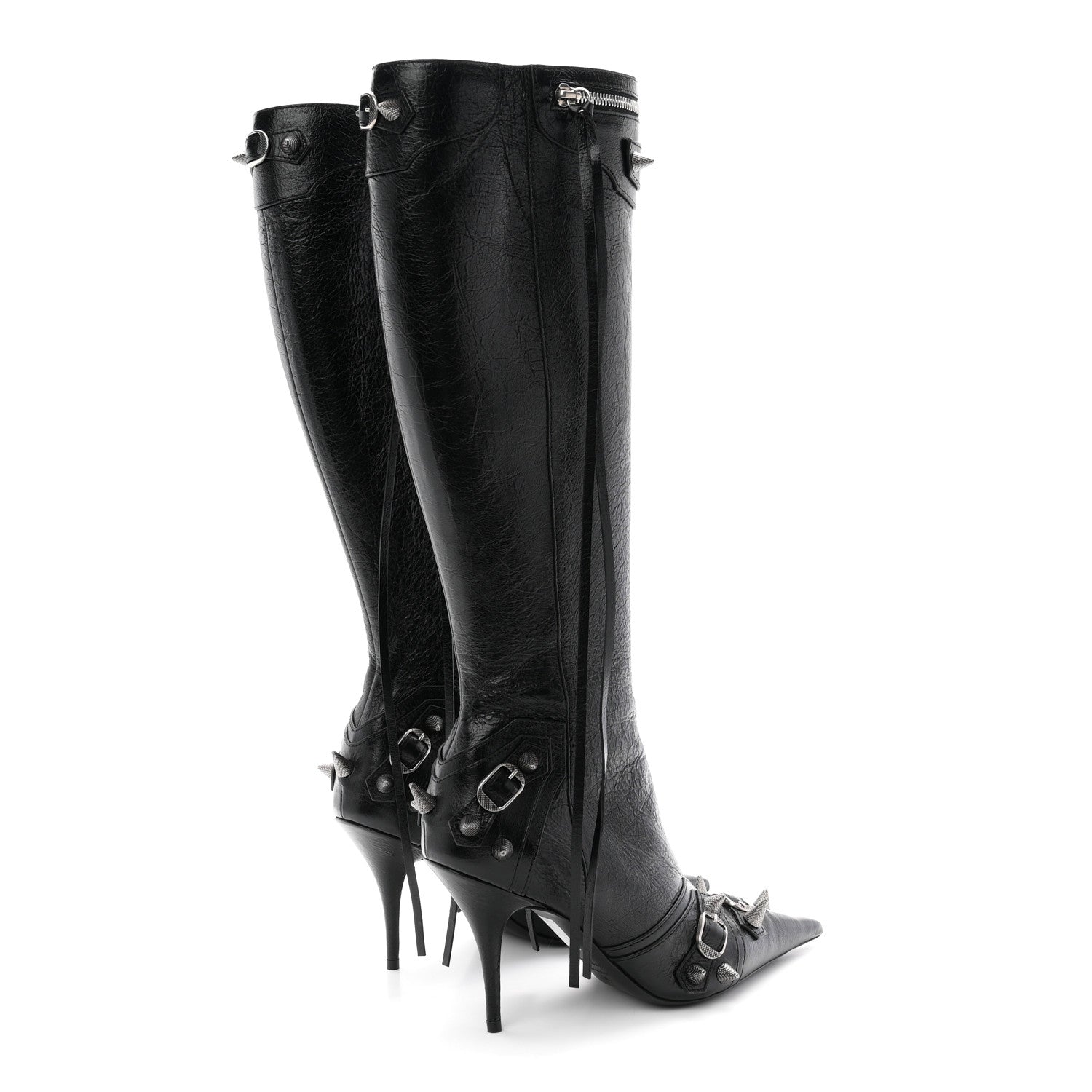 Balenciaga Agneau Arena Spike Spiked Cagole 90mm Boots 38 Black 5 of 10