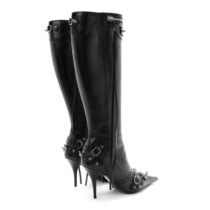 Balenciaga Agneau Arena Spike Spiked Cagole 90mm Boots 38 Black 5 of 10