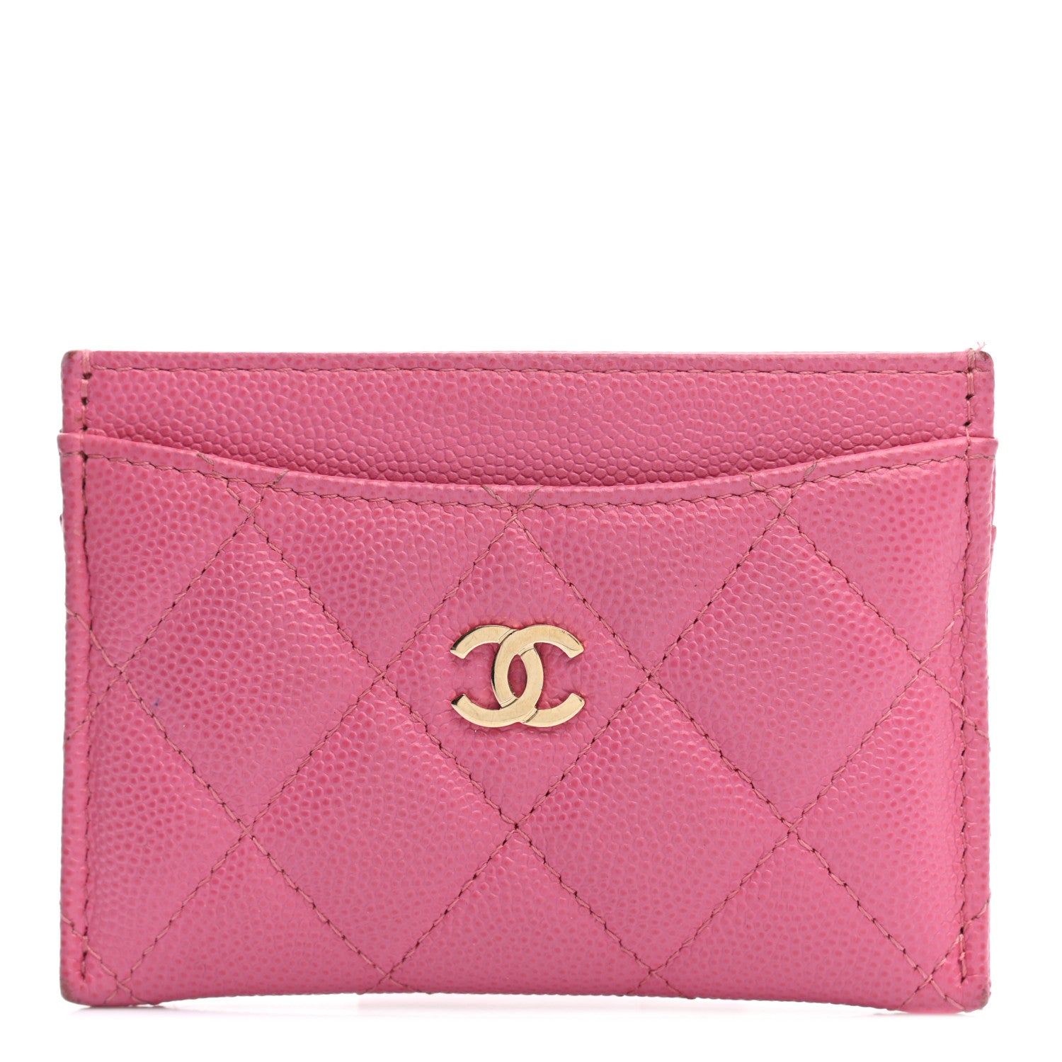 Chanel Caviar Quilted Card Holder Pink 1 of 8