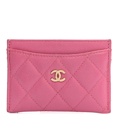 Chanel Caviar Quilted Card Holder Pink 1 of 8
