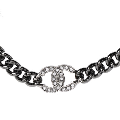 Chanel Pearl Crystal CC No 5 Perfume Bottle Choker Necklace Silver 7 of 7