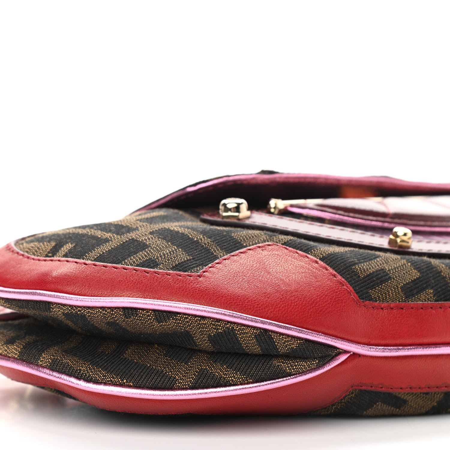 Fendi Zucca Vanity Mirror Clutch Tobacco Pink 9 of 10