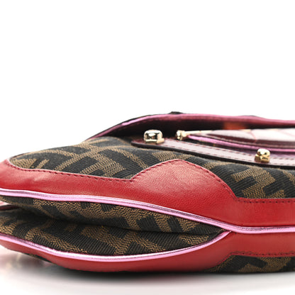 Fendi Zucca Vanity Mirror Clutch Tobacco Pink 9 of 10