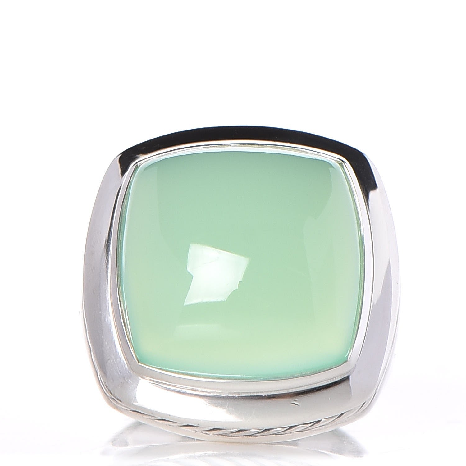 David Yurman Sterling Silver Aqua Chalcedony 17mm Albion Statement Ring 54 7 1 of 5