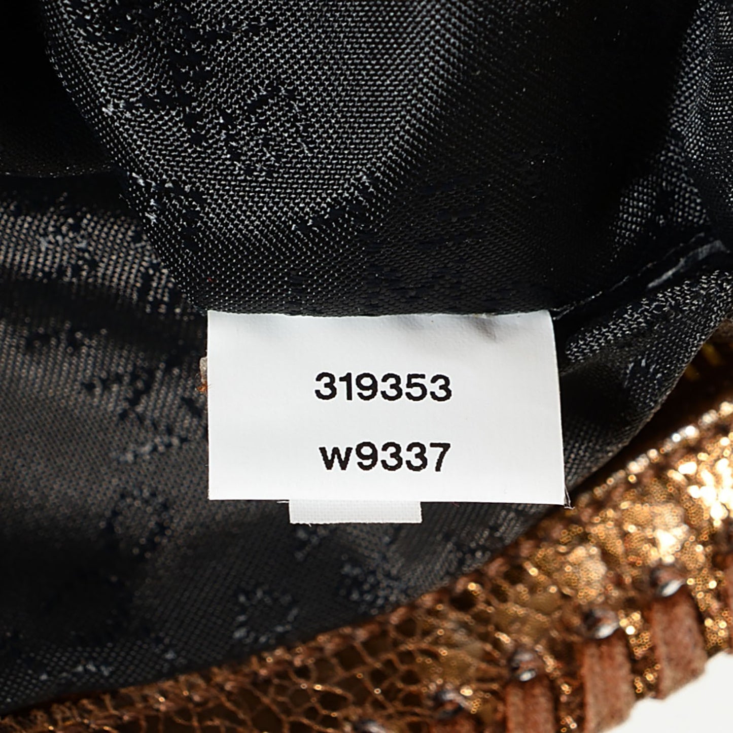 Crackled Metallic Large Falabella Crossbody Bag Bronze