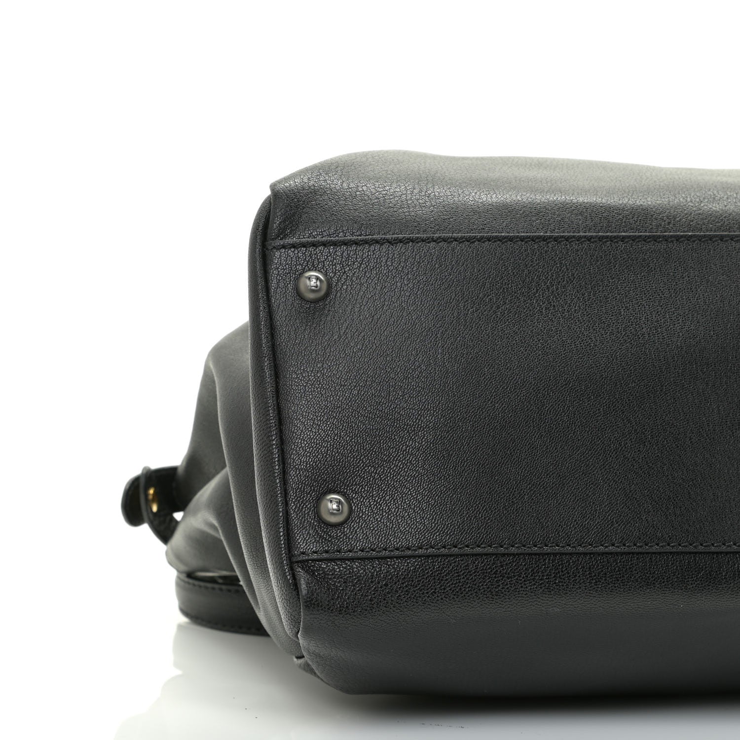 Fendi Goatskin Zucca Large Peekaboo Iconic Satchel Black Tobacco 6 of 9