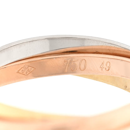 Cartier 18K Pink Yellow White Gold Small Trinity Ring 49 5 4 of 5